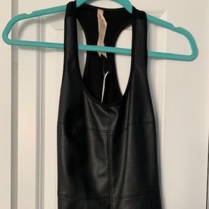 Black Leather Tank Top